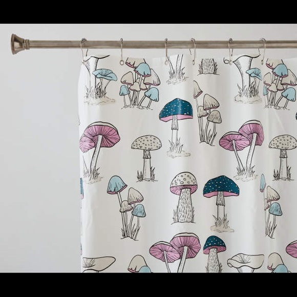 NWT 13 pc Mushroom Shower Curtain & Hook Set - Picture 4 of 6